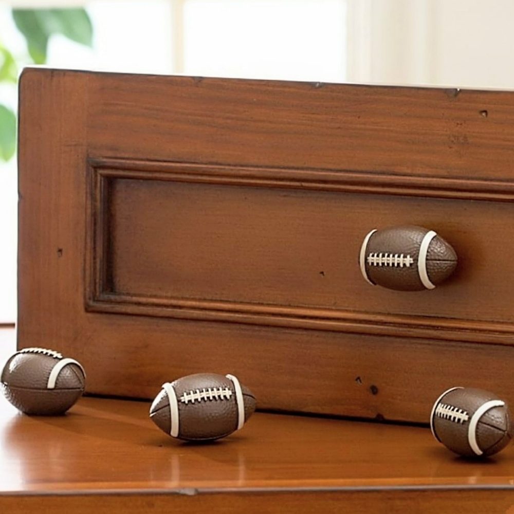 Hand Painted Football Cabinet/Drawer Hardware/Knobs - Set of 2